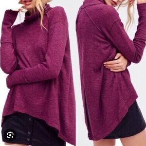 Free People We the Free Split Back TurtleNeck Sweater